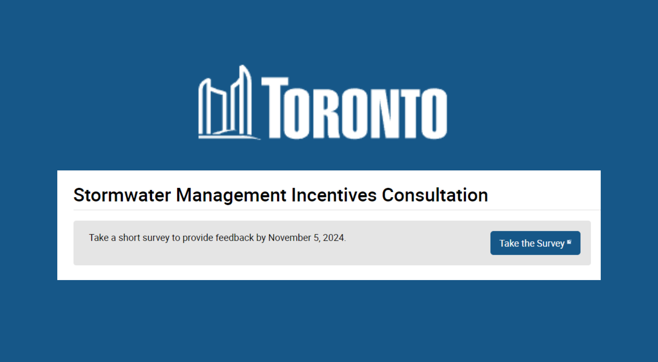 Toronto Stormwater Management Incentives Consultation